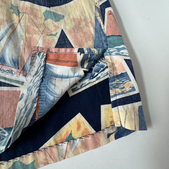 Reyn Spooner Mens XL Sailboat Reverse Print Shirt Hawaiian Short Sleeve Button - Picture 3 of 8